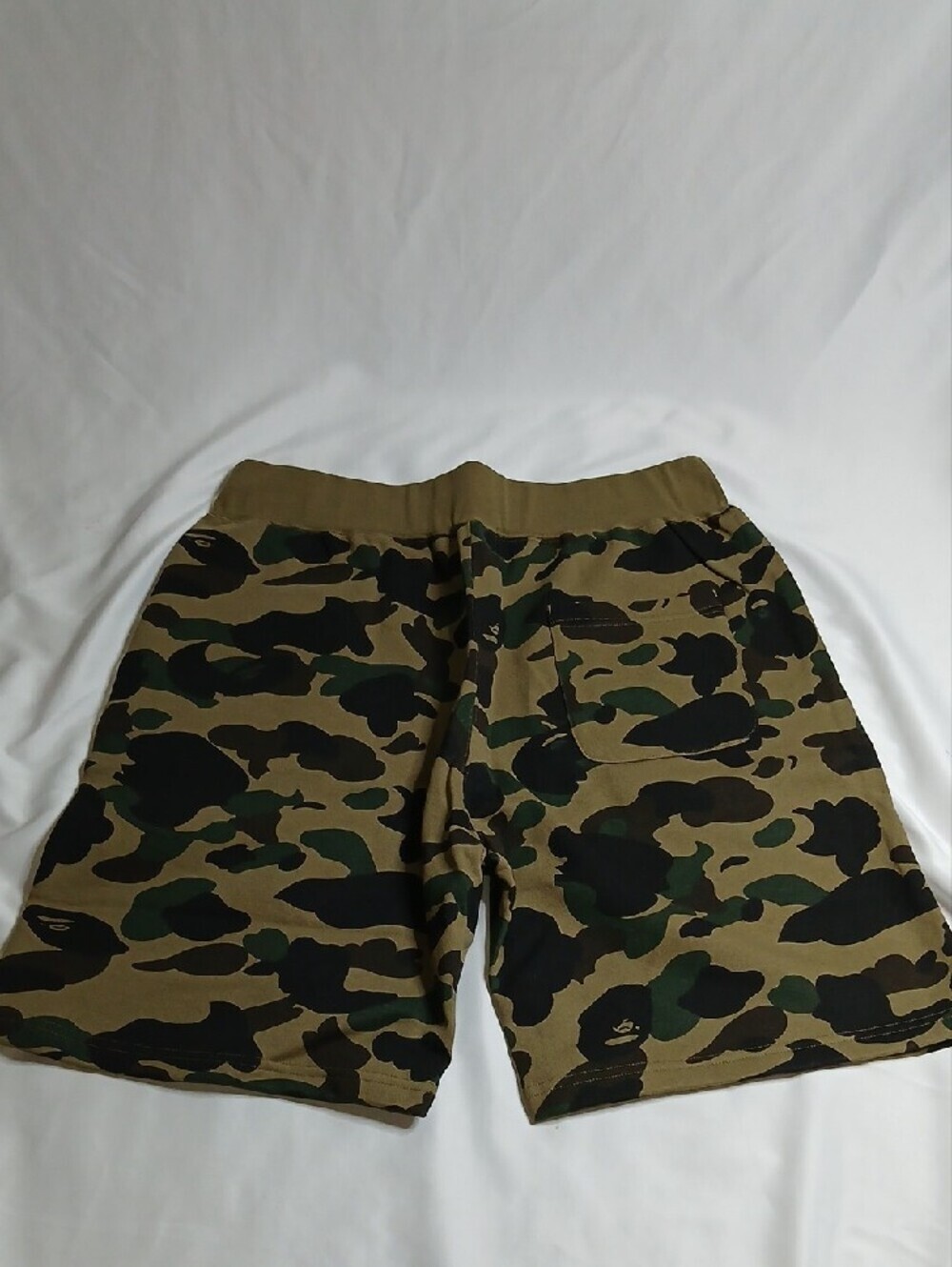 Bape Shark Camo Athletic Shorts - Olive Green, Black, White, Red - Picture 2 of 4
